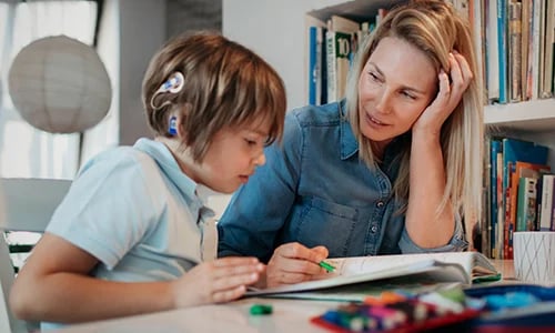 parent helping student with homework